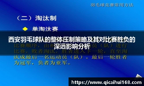 西安羽毛球队的整体压制策略及其对比赛胜负的深远影响分析
